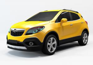 小汽车之黄色欧宝SUV3d模型 小汽车之黄色欧宝SUV
