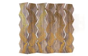 现代实木有羽毛装饰图案的屏风隔断