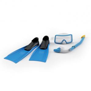 潜水蛙鞋、面镜和氧气管体育器材