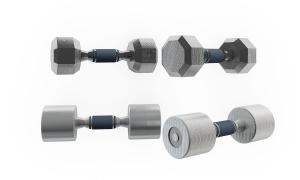 多边形哑铃、圆柱形哑铃组合健身器材