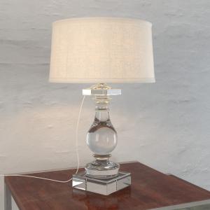 玻璃灯柱和灯座的台灯