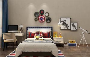 现代儿童床、望远镜、写字台