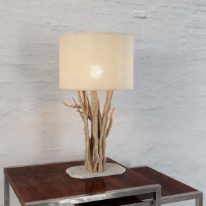 中式枯树枝圆柱形灯罩台灯