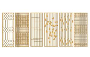 欧式实木边框银色雕花屏风隔断