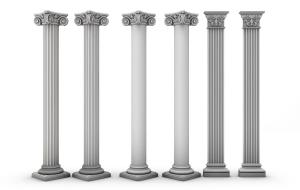 欧式长方体、圆柱体带竖条纹罗马柱