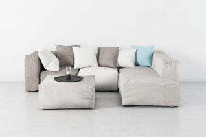 现代面包块状布艺转角沙发