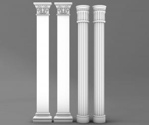 欧式长方体、凹陷竖条纹罗马柱