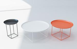 现代金属圆形凹陷边几、圆几3d模型 现代金属圆形凹陷边几、圆几