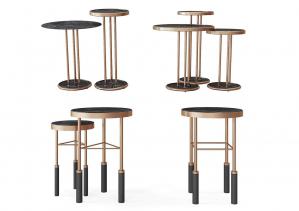 现代轻奢边几、圆几组合3d模型 现代轻奢边几、圆几组合