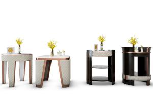 现代轻奢软包床头柜、边几