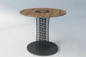 现代实木台面圆形边几、圆几