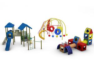 儿童游乐设备设施之滑滑梯、积木房子3d模型 儿童游乐设备设施之滑滑梯、积木房子