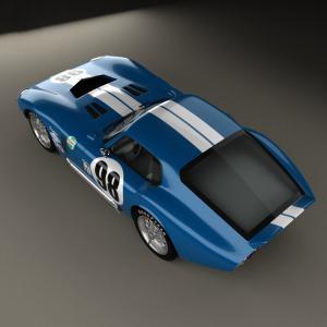 蓝色赛车汽车3d模型 蓝色赛车汽车