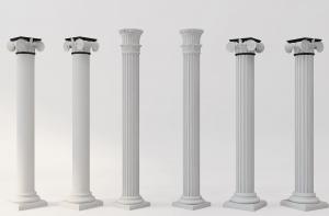 爱奥尼克光面、竖条纹欧式罗马柱子