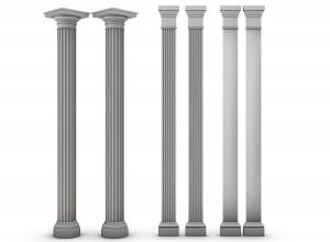 简约圆形、方形凹陷条纹欧式罗马柱子