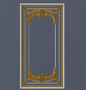 欧式长方形角线嵌套雕花石膏线