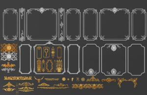 方形雕花石膏线、欧式构件
