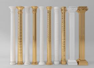 白色、金色欧式罗马柱子