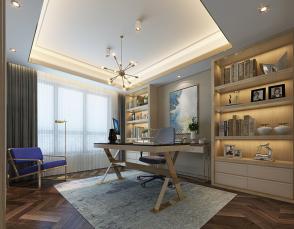 金属边吊顶现代书房