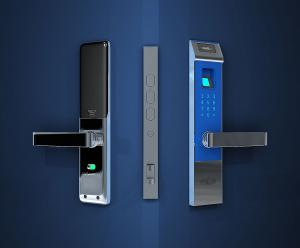 现代指纹密码锁带拉手3d模型 现代指纹密码锁带拉手