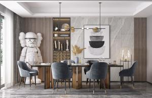 回形吊顶现代餐厅