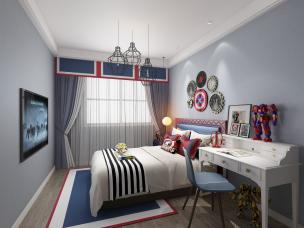 灰色墙面的男孩北欧儿童房