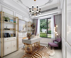 顶部有雕花的欧式书房