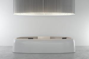 现代白色环形前台接待台