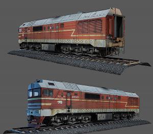 旧迹斑斑的红色火车头3d模型 旧迹斑斑的红色火车头