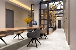 工业风和中式结合的办公休闲区