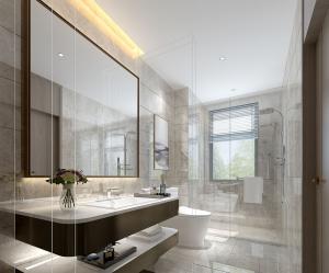 灰色大理石墙砖现代卫生间