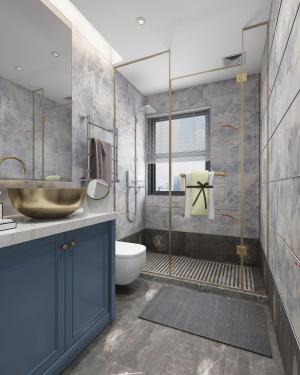 干湿分离的现代轻奢卫生间