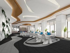 流线型吊顶现代办公区