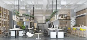 有隔层的工业风办公区