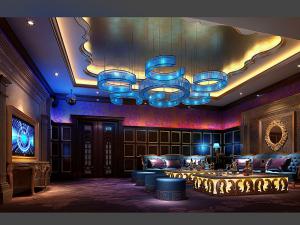 花边吊顶的欧式KTV包厢包间