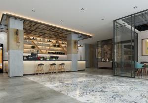 带有水吧台的工业风餐馆饭店