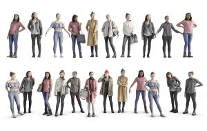 各种站姿的女人多人人物集合3d模型 各种站姿的女人多人人物集合
