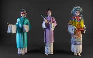 中国戏曲角色扮演人物3d模型 中国戏曲角色扮演人物