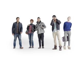 人物之穿着春秋装的男人、女人3d模型 人物之穿着春秋装的男人、女人