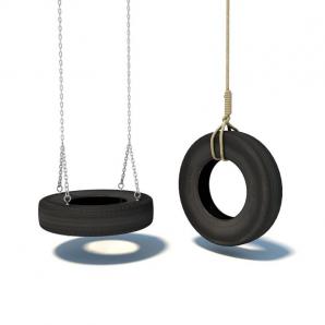 橡皮轮胎金属链秋千3d模型 橡皮轮胎金属链秋千