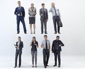 公司职员商务办公多人人物3d模型 公司职员商务办公多人人物