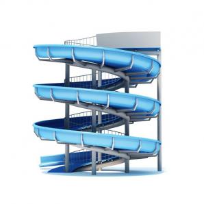 户外游泳池螺旋滑梯儿童游乐设施3d模型 户外游泳池螺旋滑梯儿童游乐设施