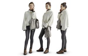 人物之穿休闲装挎包的女人3d模型 人物之穿休闲装挎包的女人