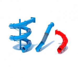 蓝色塑料滑滑梯管道儿童游乐设施3d模型 蓝色塑料滑滑梯管道儿童游乐设施