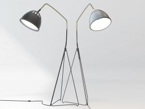 工业风金属支架探照落地灯