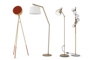 北欧金色支架创意落地灯