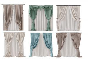 新古典纯色窗帘3d模型 新古典纯色窗帘