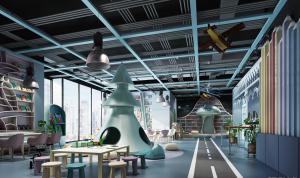 设计抽象的工业风幼儿园活动教室