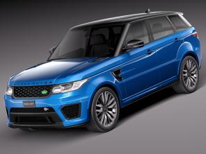 小汽车之蓝色路虎揽胜suv3d模型 小汽车之蓝色路虎揽胜suv