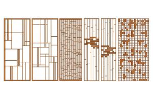 现代金属几何图案点缀实心装饰屏风隔断3d模型 现代金属几何图案点缀实心装饰屏风隔断